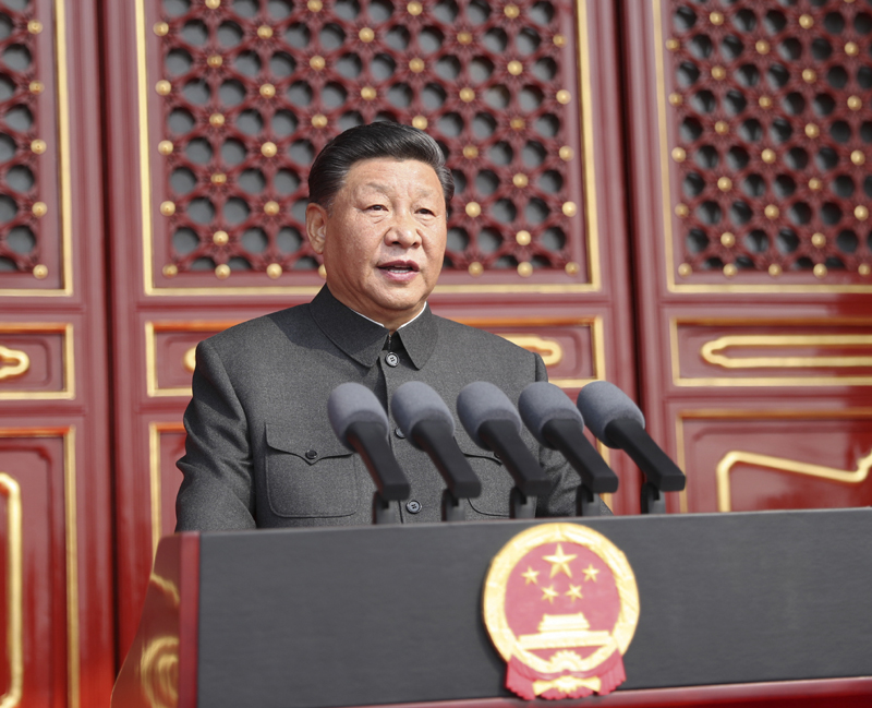 10月1日上午，慶祝中華人民共和國(guó)成立70周年大會(huì)在北京天安門(mén)廣場(chǎng)隆重舉行。中共中央總書(shū)記、國(guó)家主席、中央軍委主席習(xí)近平發(fā)表重要講話(huà)。