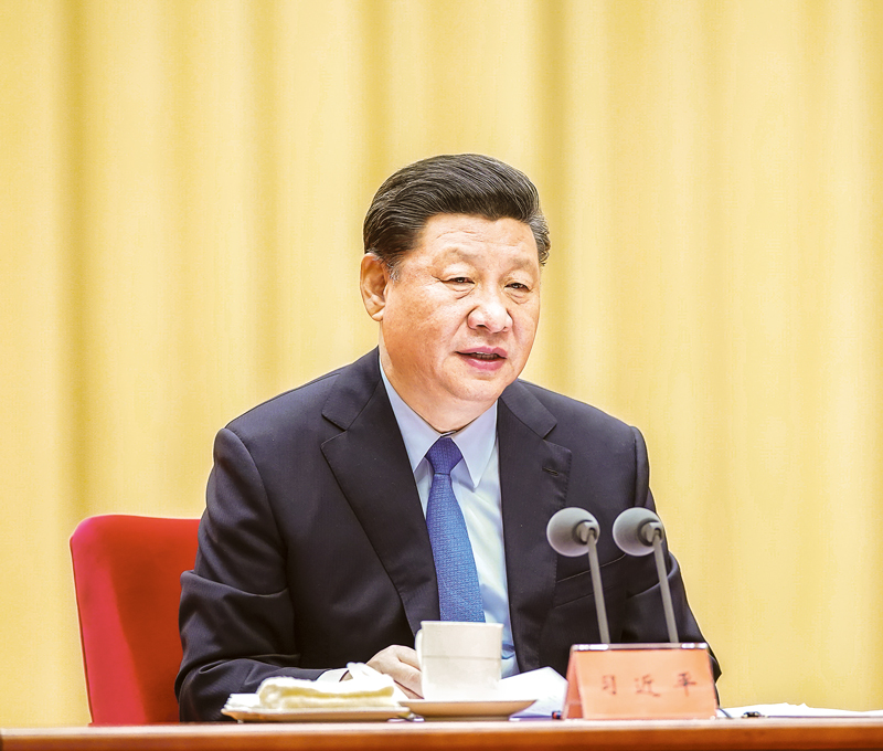 2019年5月31日，“不忘初心、牢記使命”主題教育工作會(huì)議在北京召開。中共中央總書記、國家主席、中央軍委主席習(xí)近平出席會(huì)議并發(fā)表重要講話。 新華社記者 鞠鵬/攝